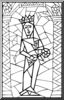 Clip Art: Stained Glass: Queen (coloring page)