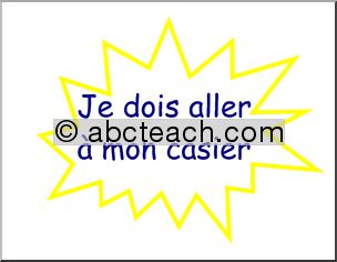 French: Yellow border. 14 posters with common classroom expressions