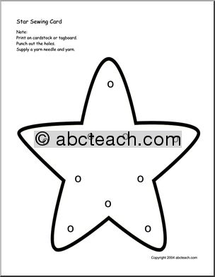 Sewing Card:  Star
