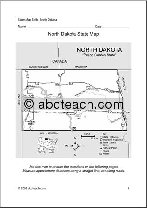 Map Skills: North Dakota (with map)