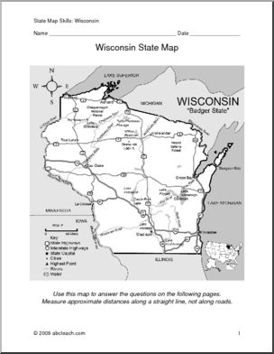 Map Skills: Wisconsin (with map)