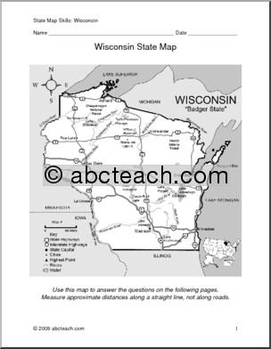 Map Skills: Wisconsin (with map)
