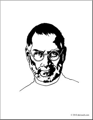 Clip Art: Steve Jobs (coloring page)