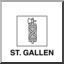 Clip Art: Flags: St. Gallen (coloring page)