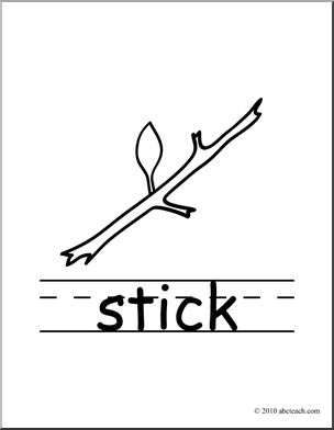 Clip Art: Basic Words: Stick B&W (poster)