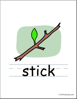 Clip Art: Basic Words: Stick Color (poster)