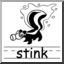 Clip Art: Basic Words: Stink B&W (poster)