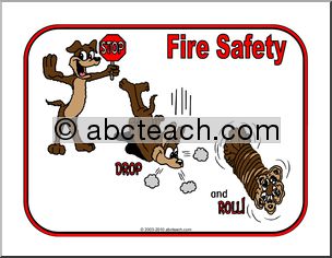 Fire Safety: Stop, Drop, Roll Poster (color)