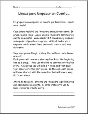 Spanish: Escritura – Unas frases para la clase (secundaria)