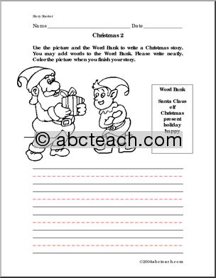 Christmas 2 (primary/elem) Color and Write Prompt