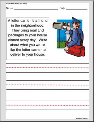 Special Needs: Writing; Story Starters “Mail Delivery” (elem)
