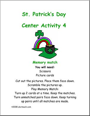 St. Patrickâ€™s Day – Memory Game Learning Center