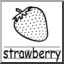 Clip Art: Basic Words: Strawberry B&W (poster)