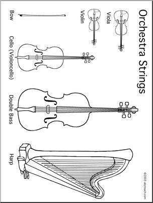 Coloring Page: Orchestra Strings