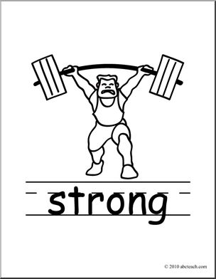Clip Art: Basic Words: Strong B&W (poster)