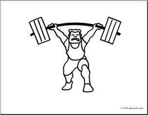 Clip Art: Basic Words: Strong (coloring page)