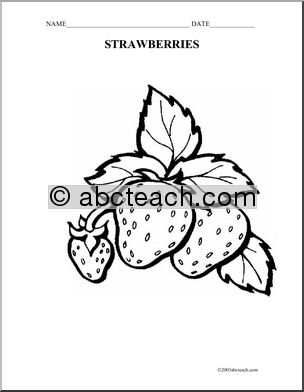 Coloring Page: Strawberries