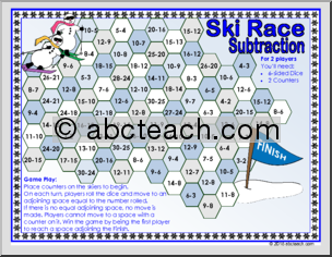 Winter Ski Race Subtraction Game