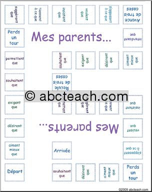French: Jeu–Mes parents veulent que… subjonctif