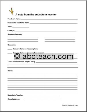 Substitute Teacher Form