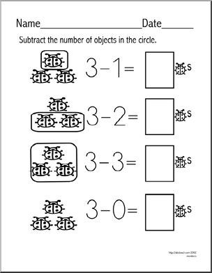 Subtraction – facts up to 5 (set 3) Clip Art