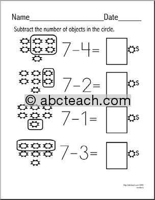 Subtraction - facts up to 5 (set 7) Clip Art