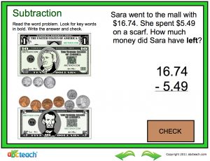 Interactive: Flipchart: Math: Subtraction-U.S. Money