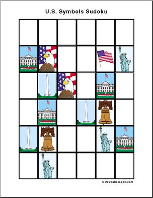 Sudoku: U.S. Symbols (6×6)