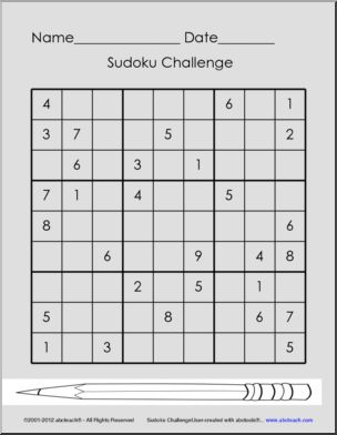 Sudoku Challenge (upper el/middle/high)