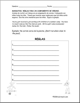 Spanish: Mandatos: Reglas para un Campamento de Verano (secundaria)