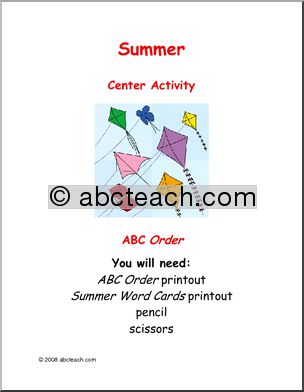 Learning Center: Summer – ABC Order