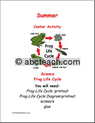 Learning Center: Summer – Science – Frog Cycle