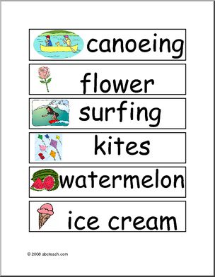 Learning Center: Summer Word Wall
