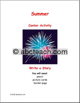 Learning Center: Summer – Story Prompt