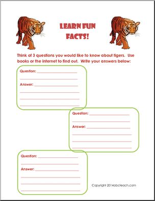Summer Fun Packet: Tigers – Abcteach