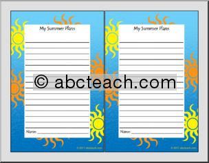 Writing Prompt: Summer Plans (colorful borders)