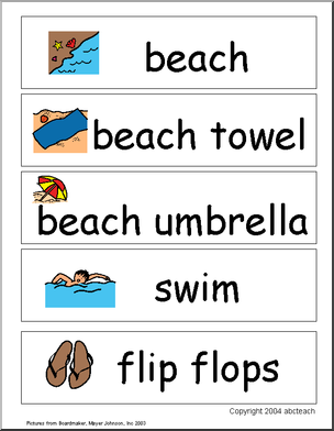 Word Wall: Summer (pictures)