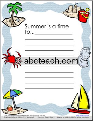 Summer Writing Prompts (Grades 1-2)