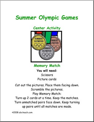 Learning Center: Summer Olympics – Memory Match
