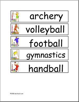 Learning Center: Summer Olympics – Word Wall