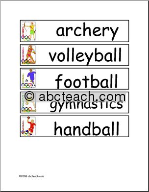 Learning Center: Summer Olympics – Word Wall