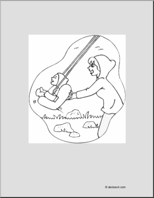 Coloring Page: Child on a Swing