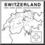 Clip Art: Switzerland Map (coloring page) Blank