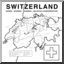 Clip Art: Switzerland Map (coloring page) Unlabeled