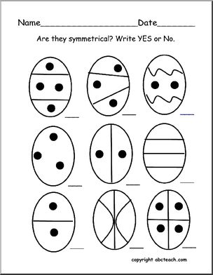 Symmetrical Eggs (primary/elem) Worksheet