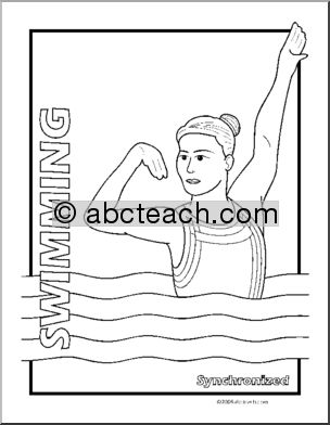 Coloring Page: Sport – Synchronized Swimming