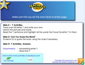 Interactive: Notebook: Phonics: Letter “T”  (Match)