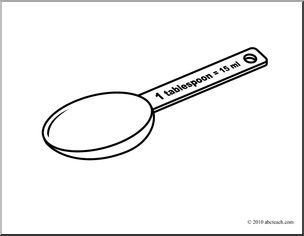 Clip Art: Measuring Spoons: Tablespoon (coloring page)