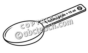 Clip Art: Measuring Spoons: Tablespoon (coloring page)