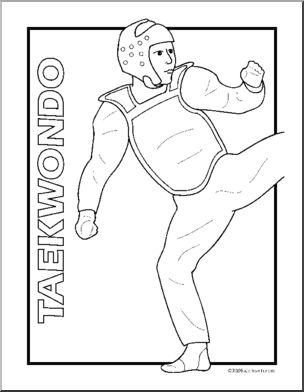 Coloring Page: Sport – Taekwondo